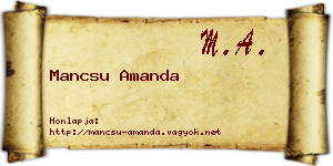 Mancsu Amanda névjegykártya